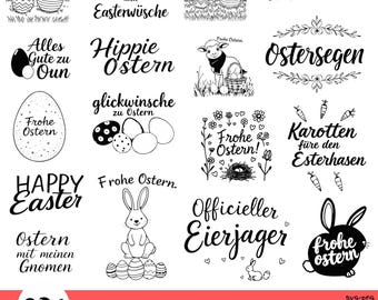 German Easter Plotter Svg Bundle, Easter Svg, Easter Design, German Sayings Funny, Plotter File Easter Ostern German, Cut Files for Cricut.