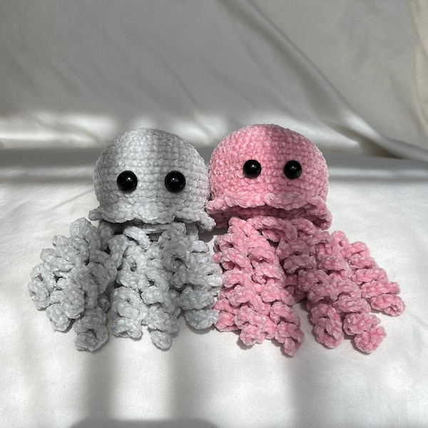 Handmade Jellyfish Crochet Plushie, Stuffed Animal, Desk Pet
