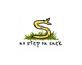 No step on snek, funny meme text and logo, sticker decal