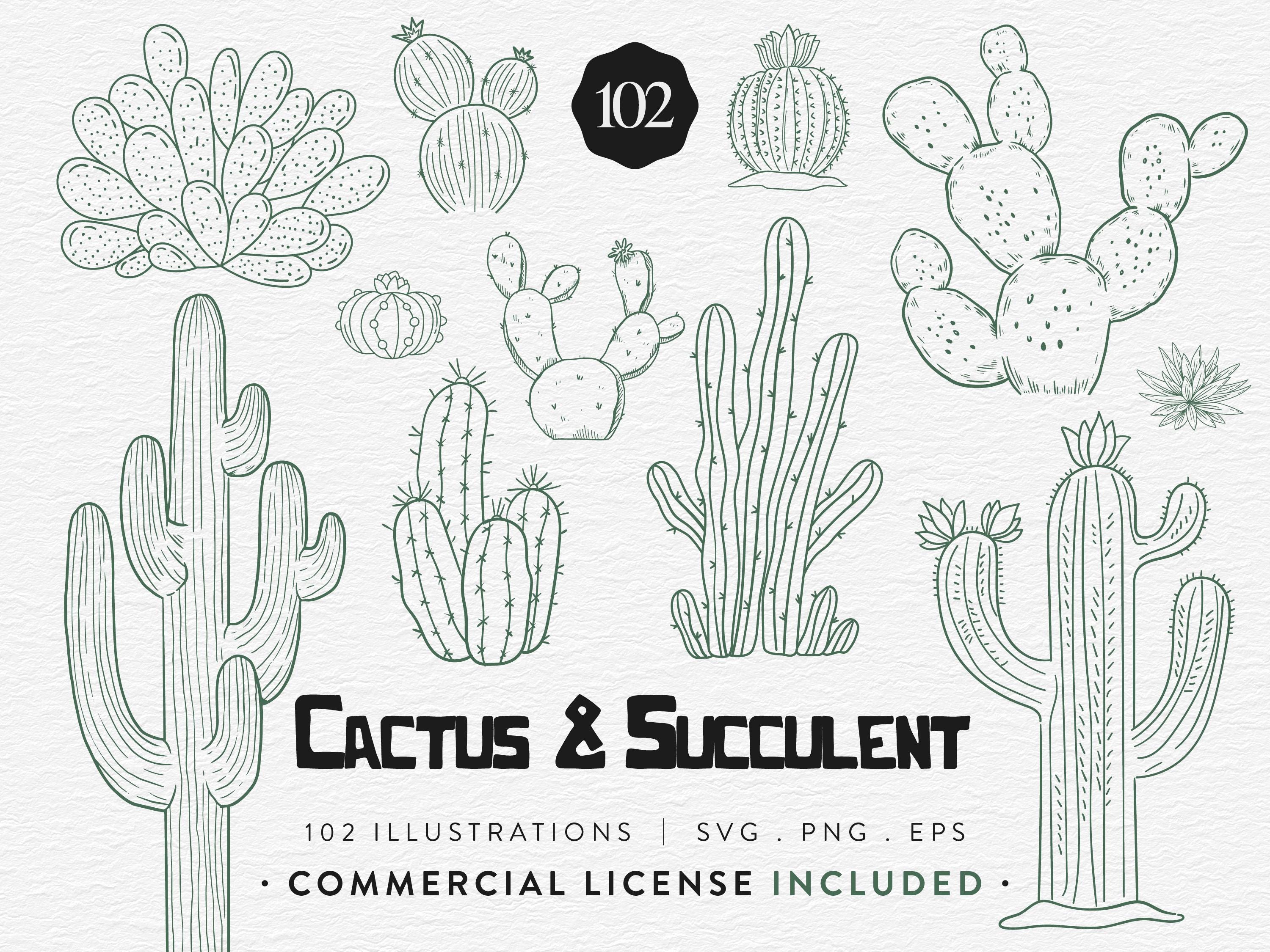 Cactus black and white art sketch - Etsy.de