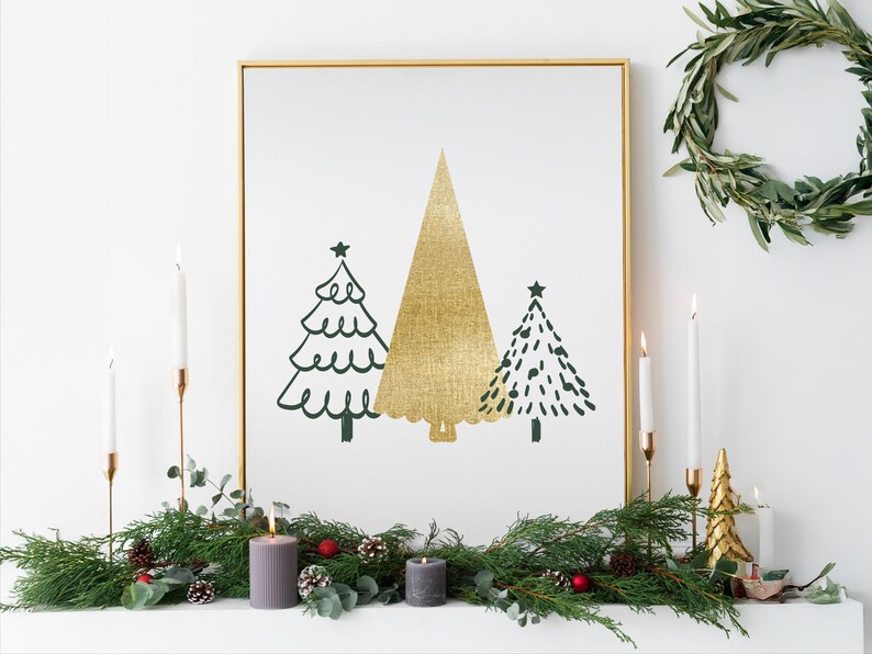 Christmas Tree Clipart Bundle, 70 Christmas Trees, SVG PNG EPS, Vintage Holiday Tree Illustrations, Xmas Tree Clip Art, Commercial Use image 6