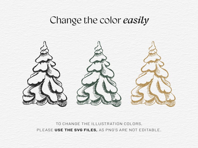 Christmas Tree Clipart Bundle, 70 Christmas Trees, SVG PNG EPS, Vintage Holiday Tree Illustrations, Xmas Tree Clip Art, Commercial Use image 4