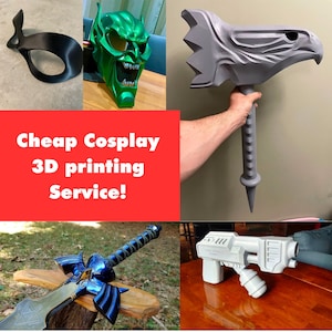 Cosplay 3d printing service - custom cosplay commission - Professional 3d printing service - stl file 3d printing