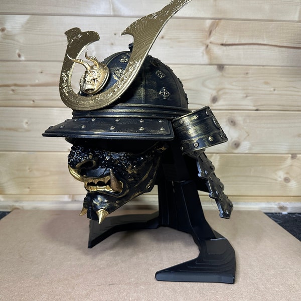 Wearable Samurai Helmet and mask - hand painted custom cosplay - high quality finish