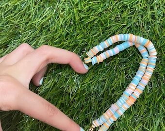 Summer clay bead necklace