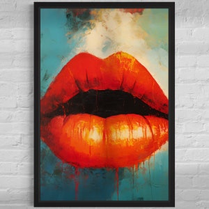 Remember The Kiss - Canvas Pop-Art | Lips Art | Lips Wall Decor | Canvas Wall Art | Lips Print | Lips Wall Art