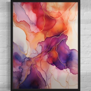 Purple Marble Art Canvas Print | Alcohol Ink Art | Marble Canvas Wall Art | Alcohol Ink Painting | Unique Marble Print | Abstract Art Gift