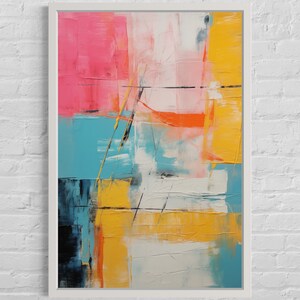 Yellow and Blue Abstract Wall Art