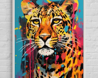 Pop Art Cheetah Canvas: Colorful Animal Wall Art
