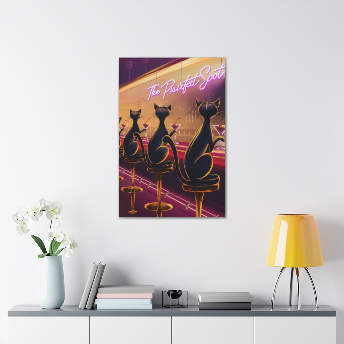 Black Cat Bar Art Print: Retro Cocktail Cats Poster - Etsy