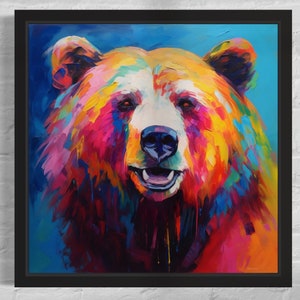 Vivid Bear | Animal Art | Contemporary Animal Art | Bear Painting | Wildlife Art | Abstract Animal Art | Contemporary Art