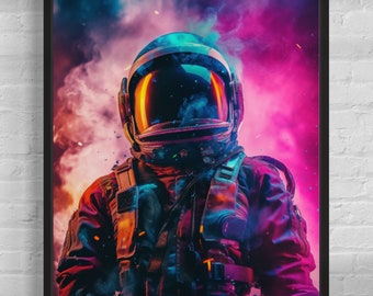 Astronaut Art Canvas: Modern Cosmic Space Wall Decor