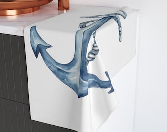Ocean Inspired Style, Boat Anchor Hand Towel, Boat Accessories, Nautical Decor, Ocean Decor, Boating Decor, Boat Life Hand Towel