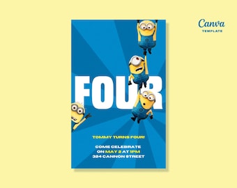 Invitación para fiesta de los Minions (Descarga digital)