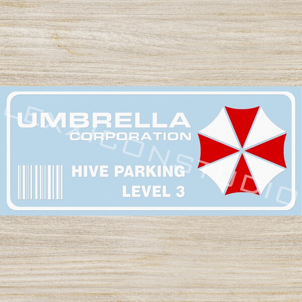 Resident Evil Umbrella Corporation Hive Level 3 Parking auto vinyl adhesive decal