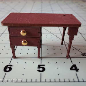 1:24 Dollhouse Miniature Elegant Desk. Furniture is kit furniture with my own design twist! Handcrafted.