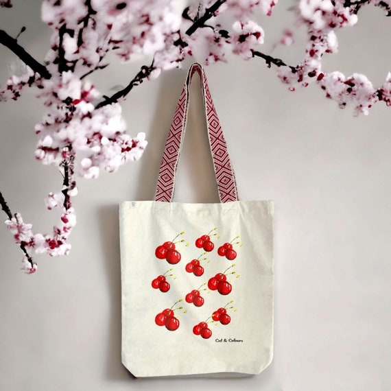 More Cherries! Ethnic Tote Bag - Etsy
