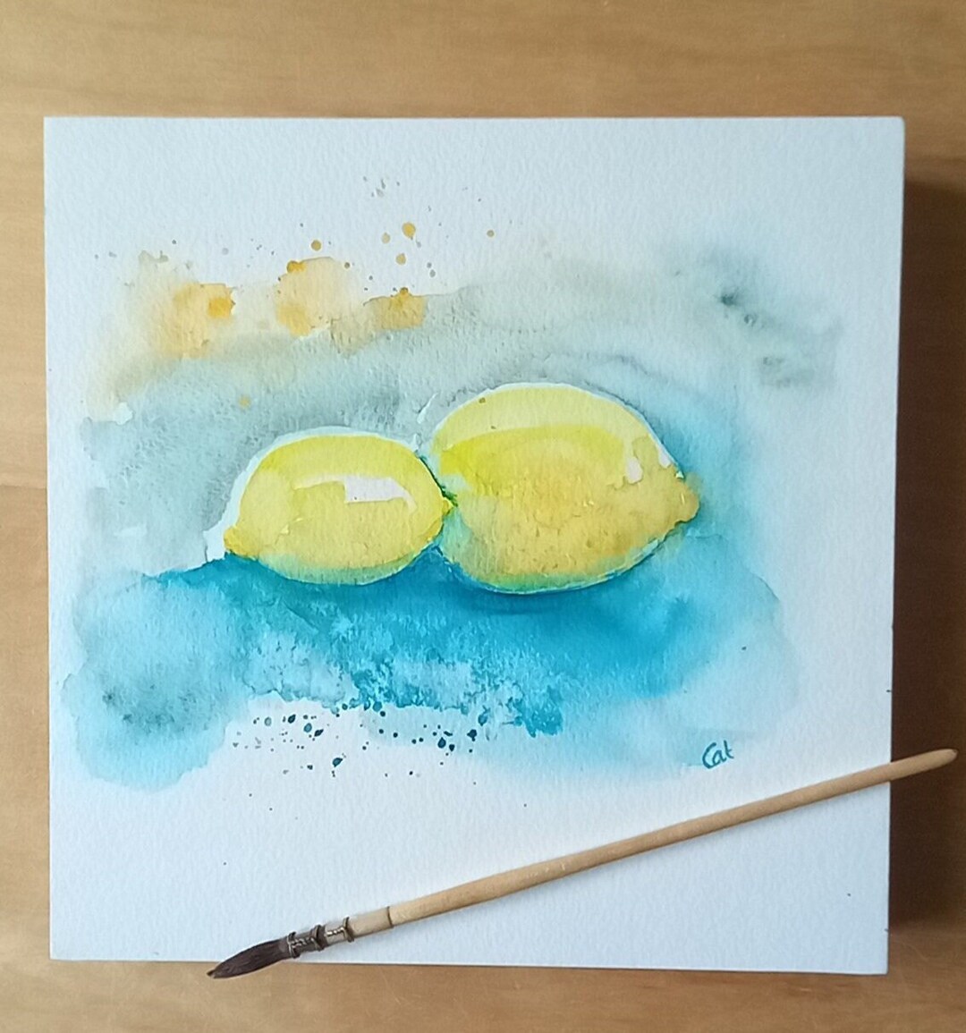 Original Watercolor Painting of Lemons, Ready to Hang. - Etsy