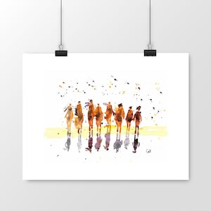Autumn walk watercolor poster