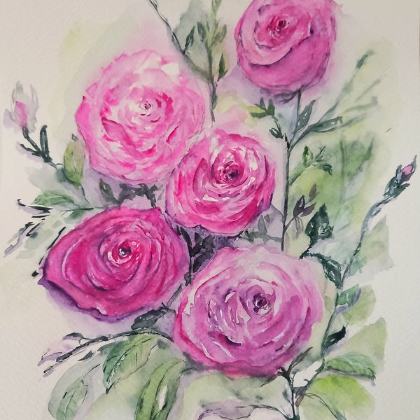 Sweetness of Roses original watercolor