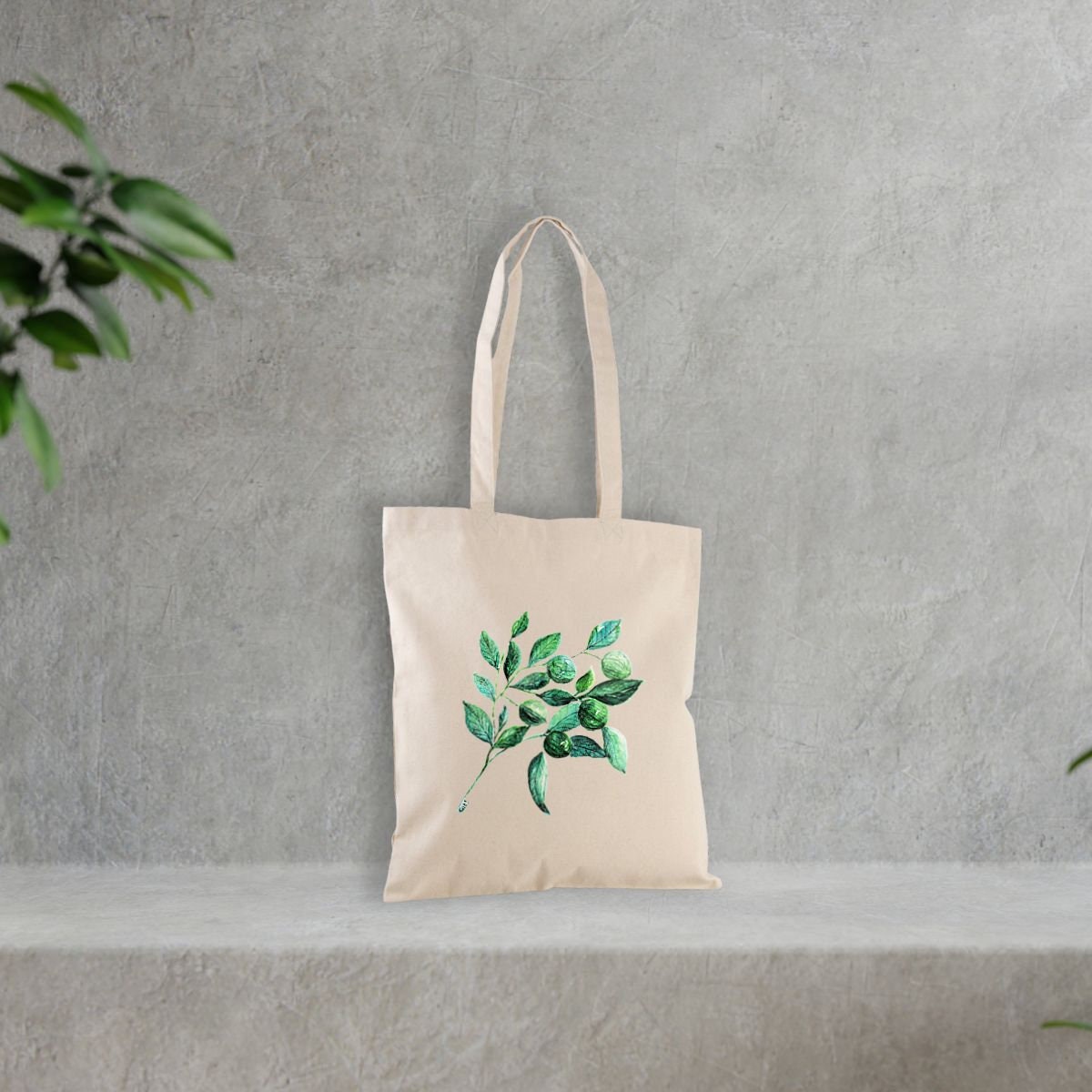 Thick Lime Tote Bag in Recycled Cotton