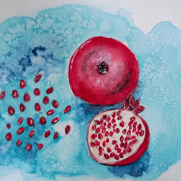 Peinture Aquarelle Originale Grenadine