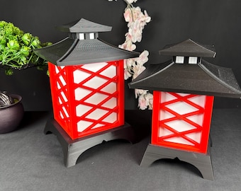 Japanese Lantern, Pagoda Style Desk Lamp, Japanese Decor, Japanese Home Decor, Japanese Room Decor, Japanese Pagoda, Pagoda Lantern