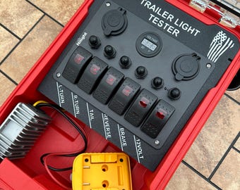 Tester luci rimorchio per batteria DeWalt da 20 V, tester luci rimorchio a 7 pin