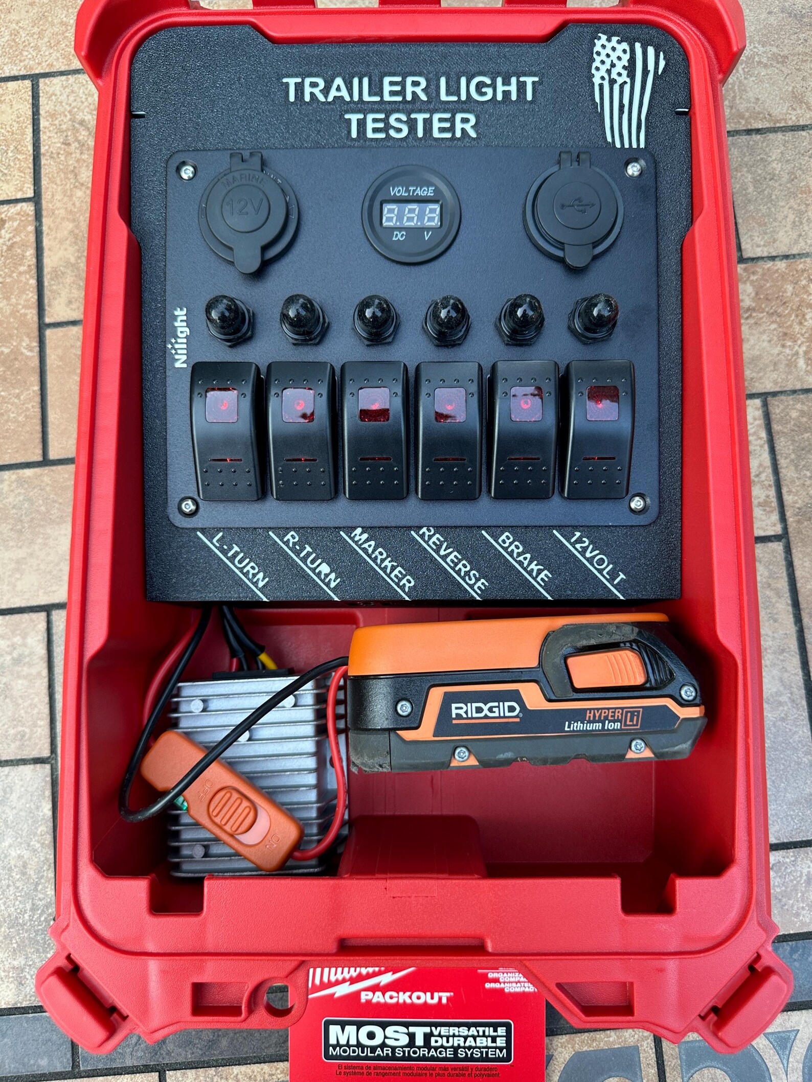 Trailer Light Tester for Ridgid 18V Battery, 7 Pin Trailer Light Tester ...