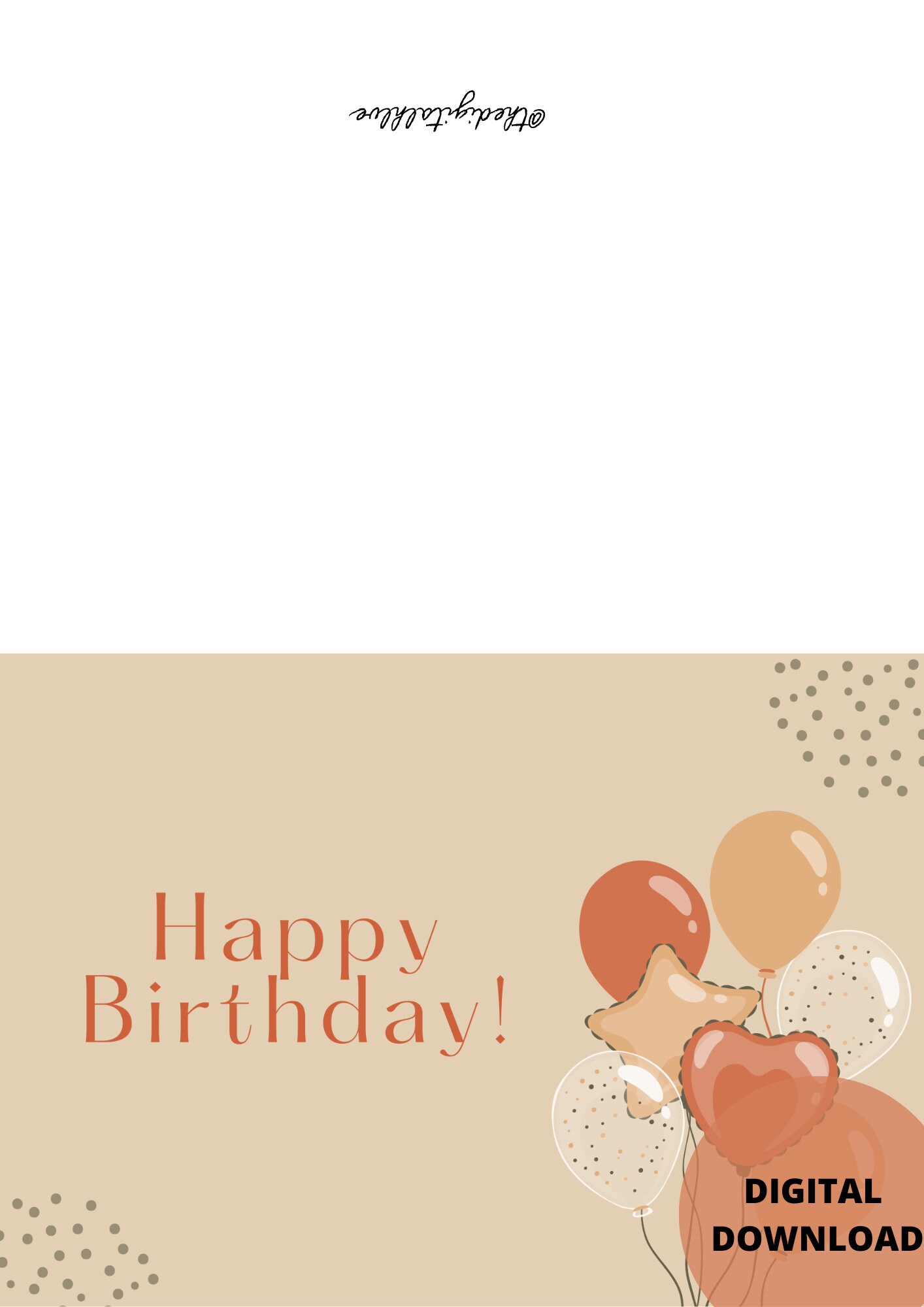 Printable Birthday Card Template, Instant Download 5.8 X 8.3 Inch Cards ...