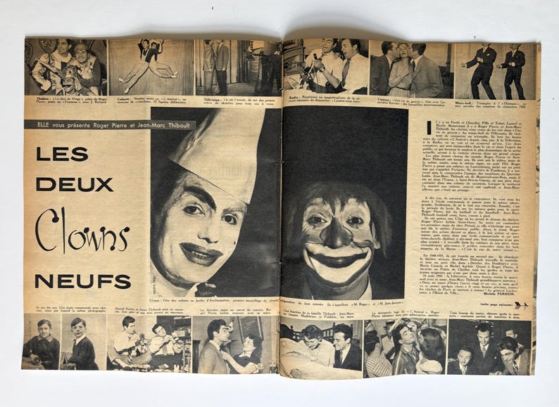 Vintage Elle magazine, August 1954, French fashion illustration, PAGES DETACHED image 9