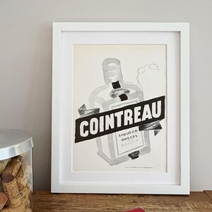 1956 französisches Spirituosen Plakat, Cointreau Vintage Werbung für Bardekor, einzigartiges Geschenk für Ihn oder Cocktailliebhaber, Originalseite, OHNE RAHMEN
