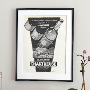 Vintage französisches Alkohol Werbeplakat, 1956 Hausbar Dekor für Cocktail Liebhaber, alte Zeitschrift Original Seite 46 Oktober 1956, RAHMEN NICHT INBEGRIFFEN