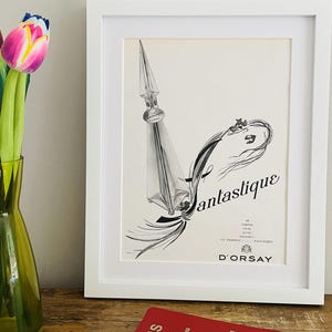 1954 D&#39;Orsay French Perfume Ad Vintage Poster, home decor for perfume lover, original page 78 December 1954, FRAME NOT INCLUDED