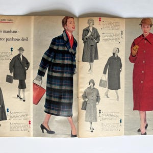 Vintage Elle magazine, August 1954, French fashion illustration, PAGES DETACHED image 6
