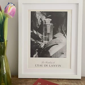 Vintage 1954 Lanvin Perfume Ad, French decor, FRAME NOT INCLUDED