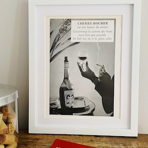 Vintage französisches Werbeplakat für Alkohol, 1950, Dekoration für Cocktailliebhaber, Originalseite 38 März 1956, RAHMEN NICHT INBEGRIFFEN