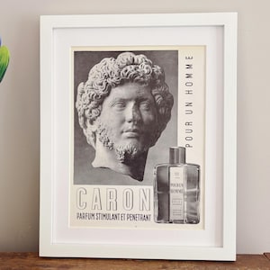 Vintage 1954 Caron French Perfume Ad Poster, home decor for perfume lover, original page 30 September 1954, FRAME NOT INCLUDED