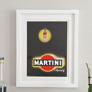 1954 Französisches Magazin Martini Werbeplakat, Bar Wohnkultur für Cocktail Liebhaber Geschenk, originale Alkohol Anzeige, RAHMEN NICHT INBEGRIFFEN