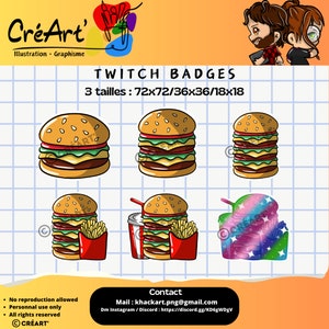 Twitch Badges “BURGERS” x6