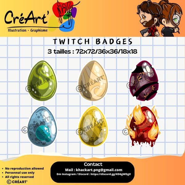 Badges Twitch "DOFUS" x6