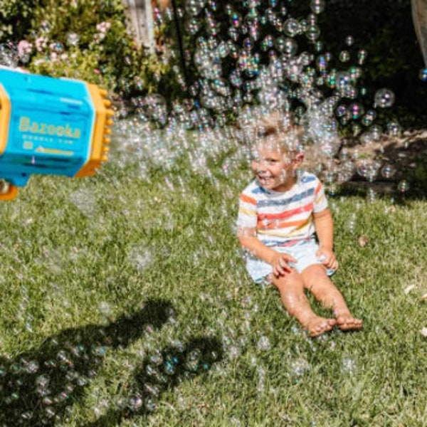 Bazooka Bubble Gun Blaster - produit viral TikTok - contenu disponible en image - ACHETEZ MAINTENANT jusqu'à épuisement des stocks - cadeau de dernière minute - fêtes