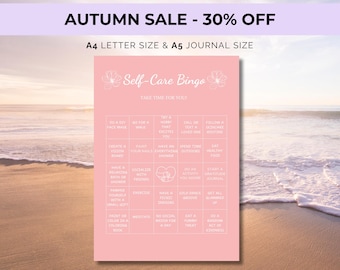 Self Care Bingo - Self Love Checklist - PRINTABLE Planner Page - Self Love Journal - Wellness Journal Page - Fun Mental Health Tracker Game