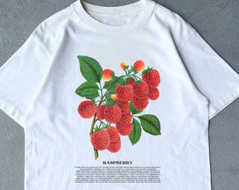 Himbeere Shirt, Print T-Shirt, Vintage Grafik T-Shirt, Foodie Kleidung Geschenk, Fruitcore Baby T-Shirt, Trending Beliebtes Unisex T-Shirt, Y2K Shirt
