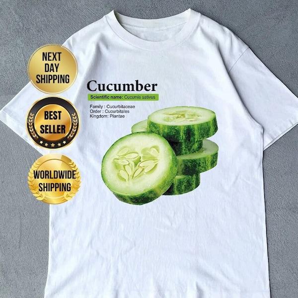 Retro-Style Vintage Unisex T-Shirt - Cucumber Graphic Tee, Unisex Sweatshirt, Geschenk für Frauen und Männer, Waves Logo, Streetwear, Premium Baumwolle