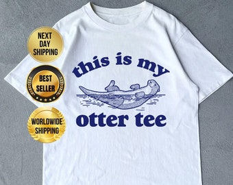 Dies ist mein Otter T-Shirt, Vintage Otter Grafik-T-Shirt, lustiges Natur-T-Shirt, Retro 90er Jahre Grafik-Shirt, entspanntes Unisex-Erwachsen-T-Shirt, Otter Geschenk