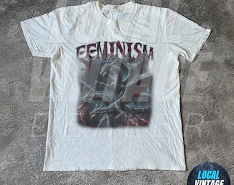 Camiseta gráfica vintage de fantasía de dragón feminista, camiseta retro de dragón, camiseta feminista, regalos divertidos, camiseta gótica de dragón con castillo grunge de arte oscuro