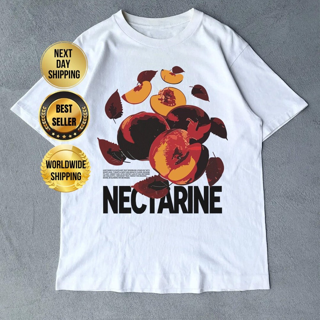 Retro-style Vintage Unisex T-shirt - Nectarine Graphic Tee Retro-style Vintage Unisex T-shirt - Nectarine Graphic Tee