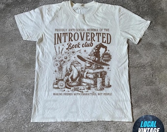 Introverted Book Club T-Shirt, Anti Social Book Club Shirt, Book Lover Gift, Bookworm Shirt,Bookish Shirt,Romance Reader Gift,Book Reader