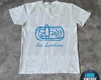 Sardine Shirt, Sardines T-shirt, French Aesthetic, Tinned Fish Tee, Portugal Travel Gift, Vintage Sardine Coastal Aesthetic Fish Shirt